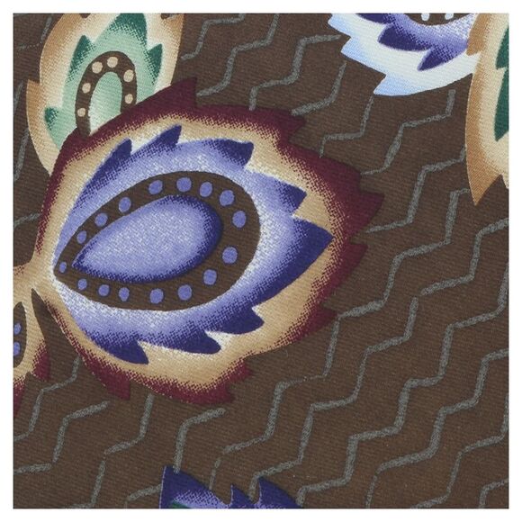 Missoni U1452 Brown/Blue Chinoiserie 100% Silk Tie - Picture 2 of 4